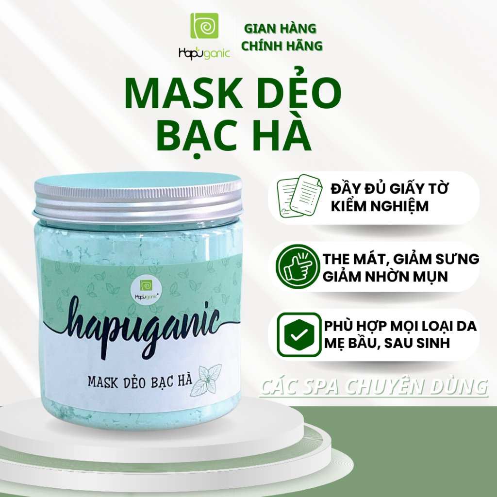 Mask Dẻo Bạc Hà Mặt Nạ Dẻo Hapuganic chuyên dùng trong Spa uy tín giảm mụn sáng da 500g