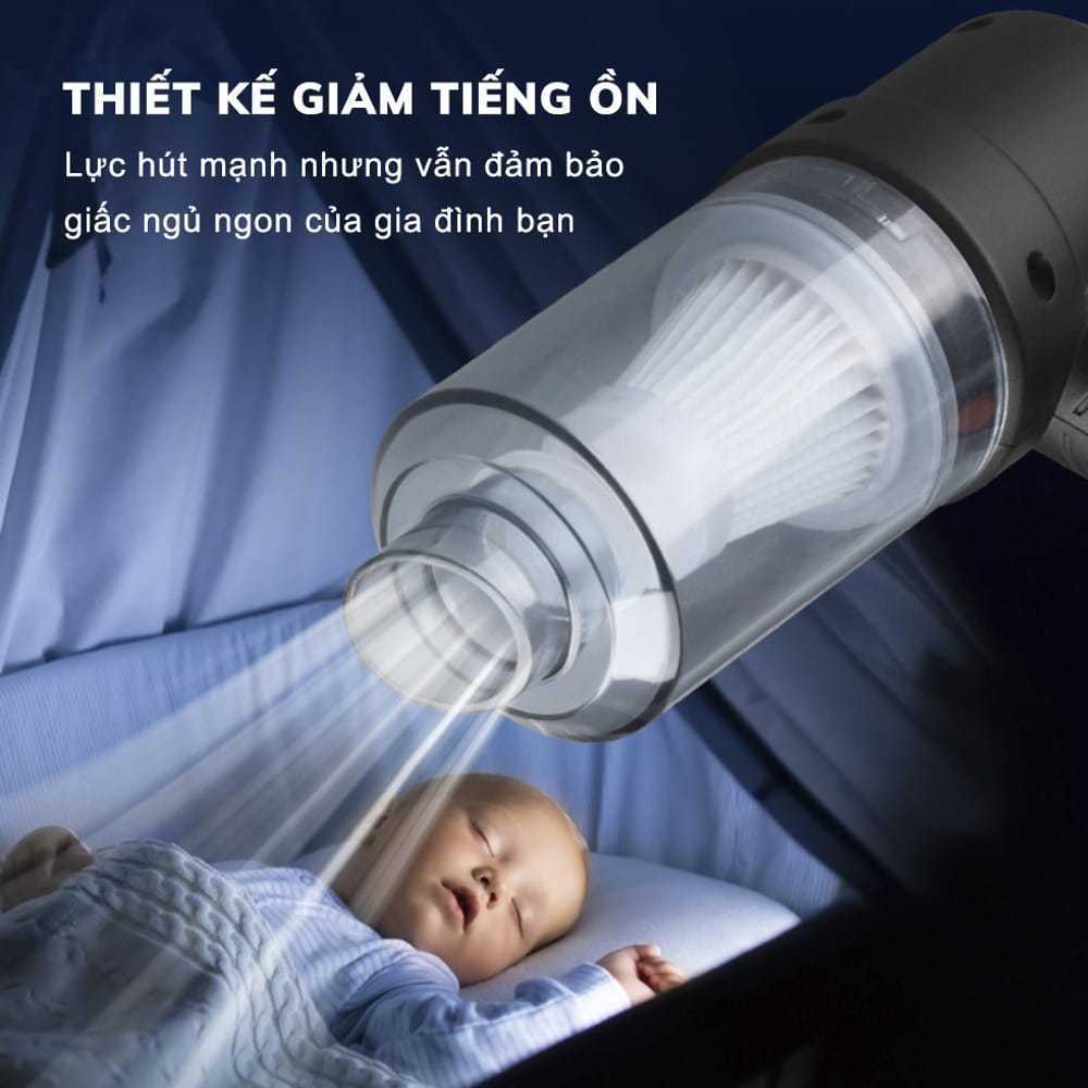 Máy Hút Bụi Cầm Tay Mini METIS Không Dây, Tặng Kèm 3 Đầu Hút, Lực Hút 6000Pa, Vệ Sinh Ô Tô, Gia Đình, Lông Chó Mèo