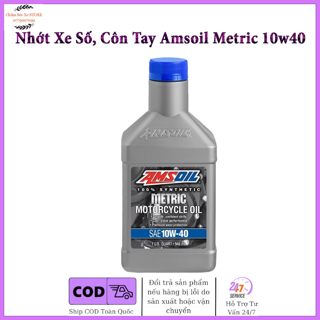 Dầu Nhớt Tổng Hợp Cao Cấp Cho Xe Số, Côn Tay Amsoil Metric 10w40