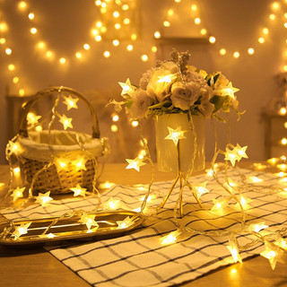 Đèn led trang trí hình ngôi sao nhấp nháy các màu, đèn chớp trang trí noel dài 3m 36 bóng led treo đào quất