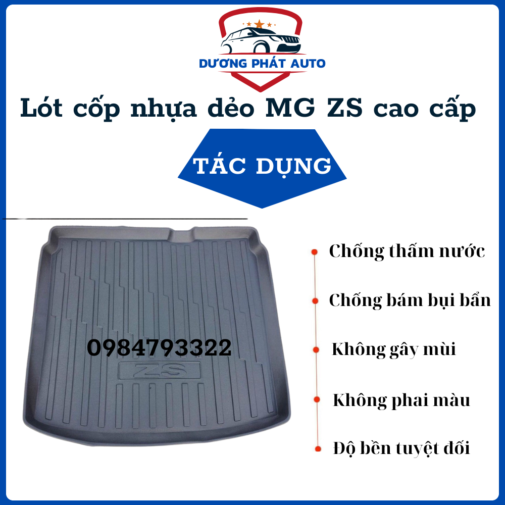 Lót cốp nhựa dẻo Xe MG ZS 2020-2023 nhựa dẻo siêu chống bẩn, chống nước