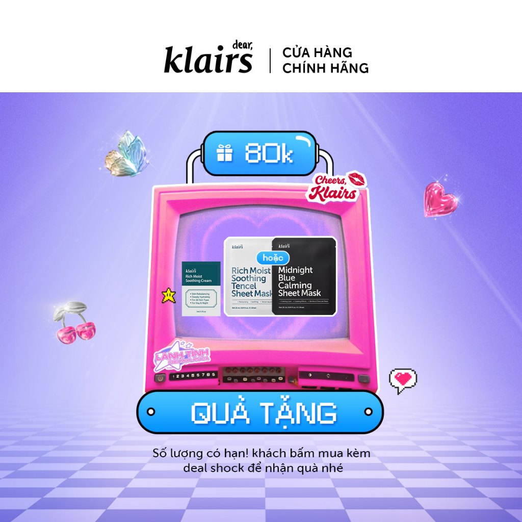 1 Mặt nạ giấy Rich Moist HOẶC 1 mặt nạ giấy Midnight Blue + 1 sachet bất kỳ