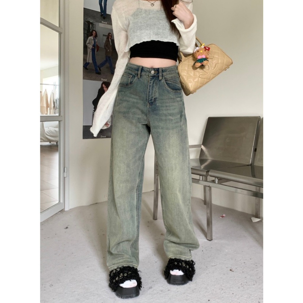 Quần jeans xanh vàng cá tính áp mã còn 212k