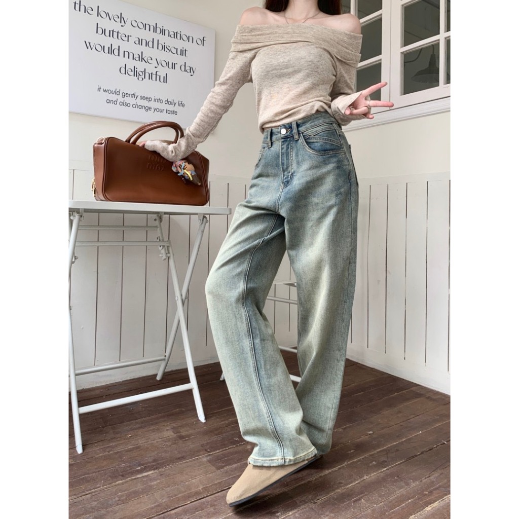 Quần jeans xanh vàng cá tính áp mã còn 212k