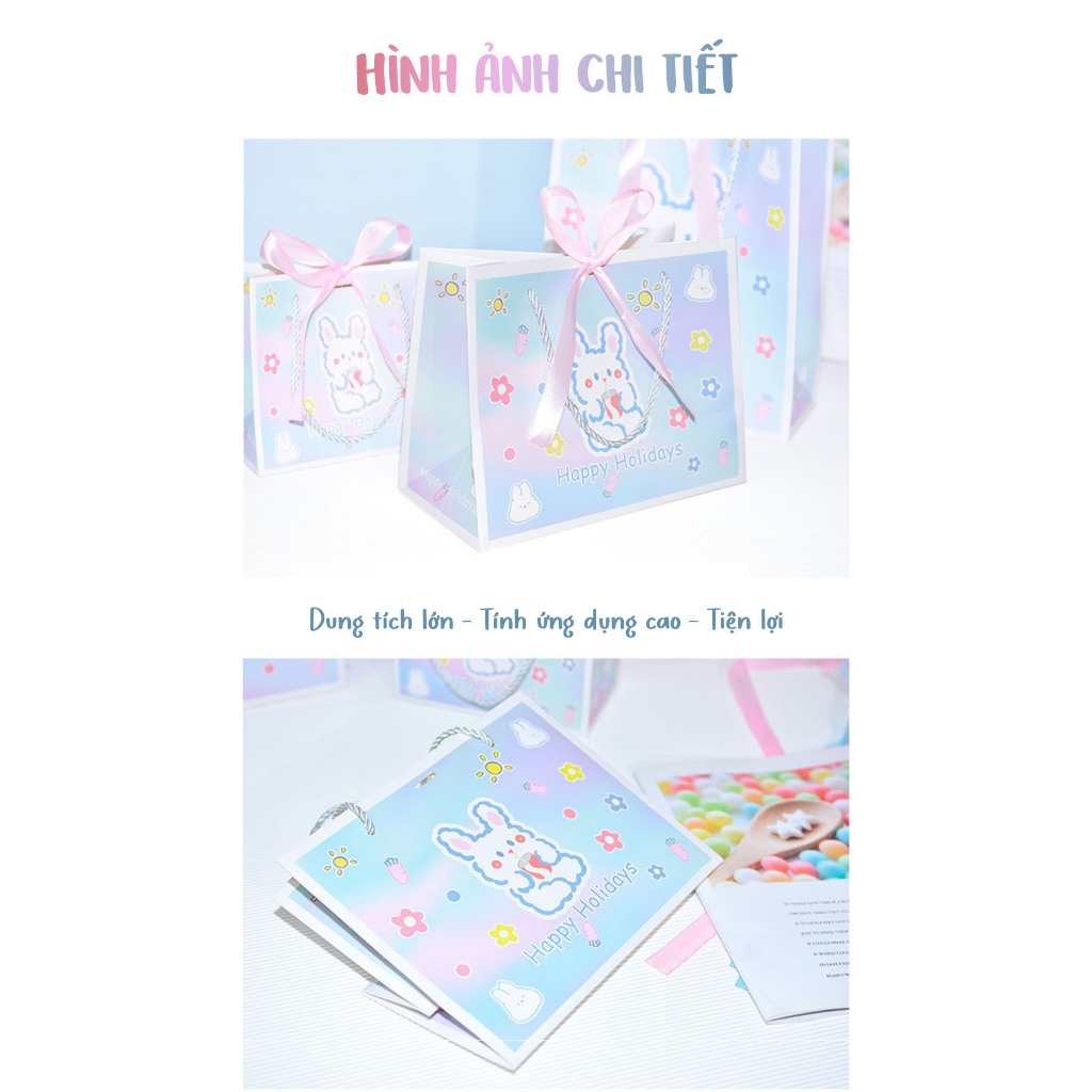 Túi Đựng Quà, Giỏ Đựng Quà Thỏ Trăng Cute ý Nghĩa Dành Cho Ngày Kỉ Niệm, Sinh Nhật, Valentine 14/2 - 8/3 - 20/10