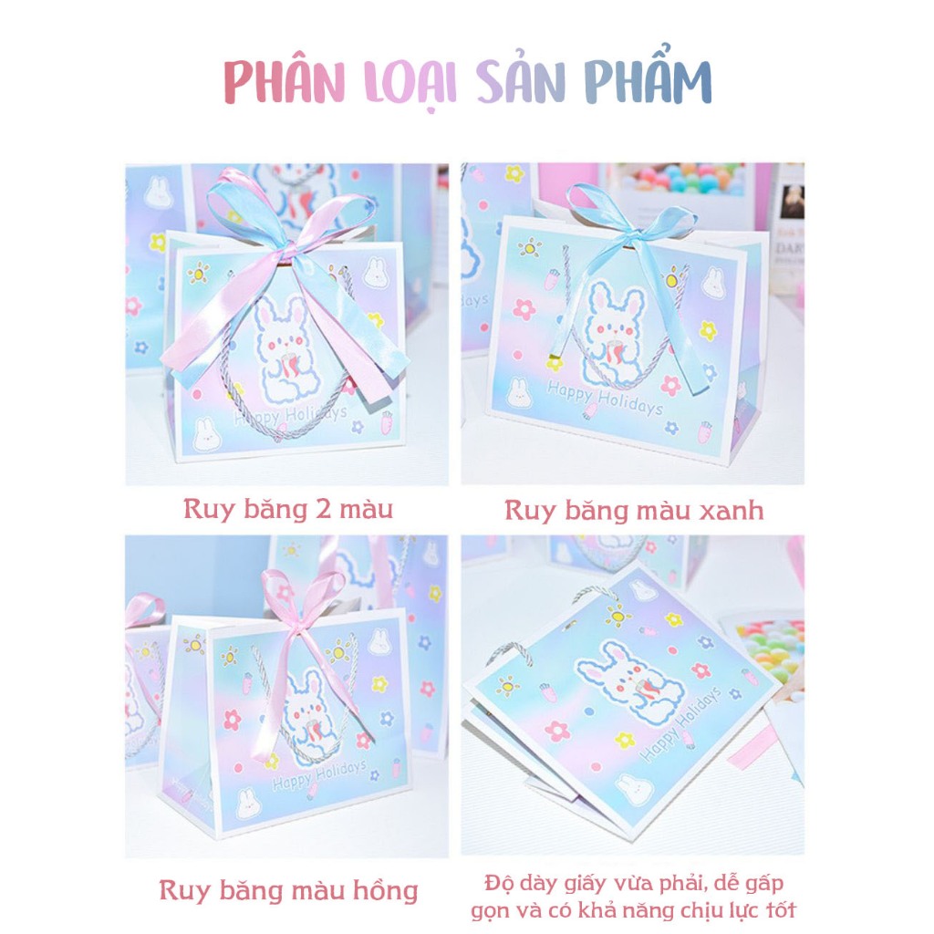 Túi Đựng Quà, Giỏ Đựng Quà Thỏ Trăng Cute ý Nghĩa Dành Cho Ngày Kỉ Niệm, Sinh Nhật, Valentine 14/2 - 8/3 - 20/10