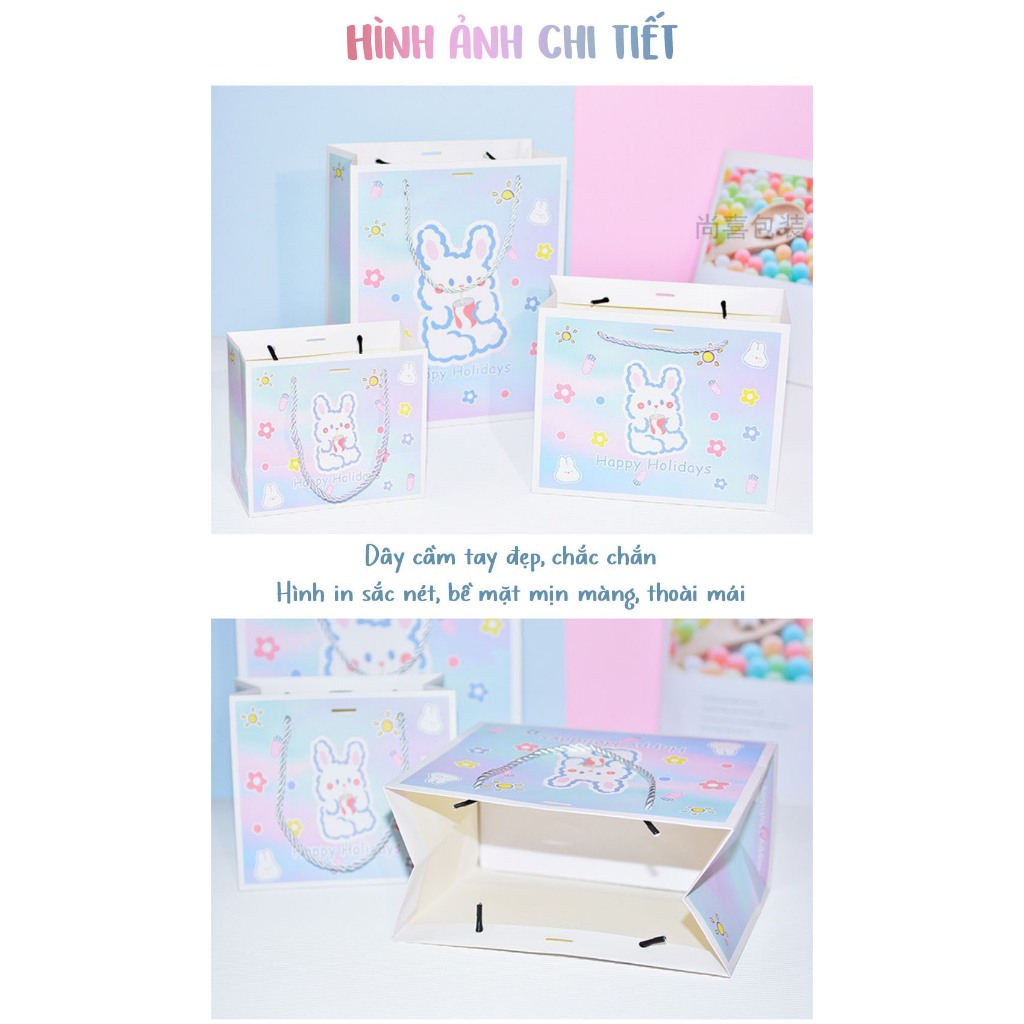 Túi Đựng Quà, Giỏ Đựng Quà Thỏ Trăng Cute ý Nghĩa Dành Cho Ngày Kỉ Niệm, Sinh Nhật, Valentine 14/2 - 8/3 - 20/10