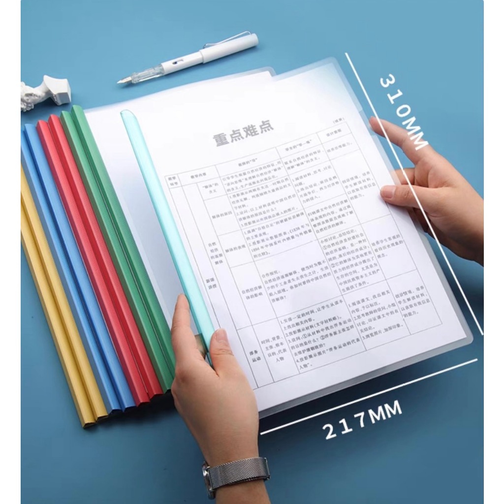 Thanh kẹp gáy tài liệu size A4 K93, Bìa kẹp gáy nhựa cứng, chắc chắn màu Pastel