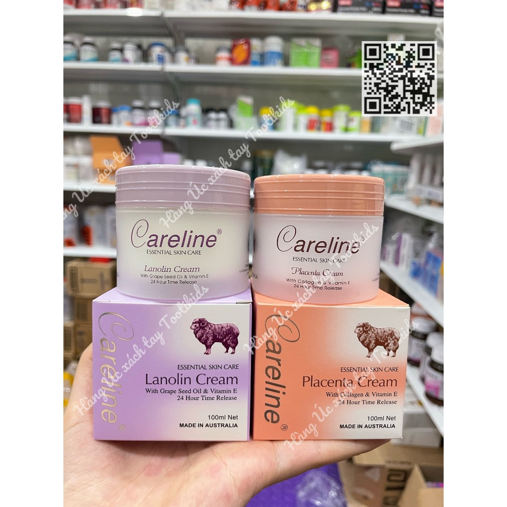 Kem dưỡng da nhau thai cừu Lanolin Cream Careline - hàng Úc đi air