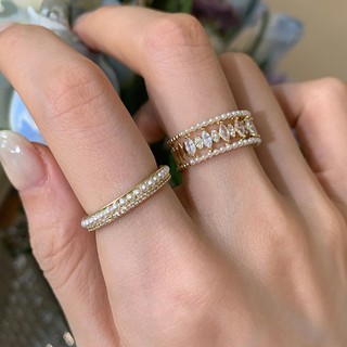 Nhẫn nữ thời trang đính đá thiết kế sang trọng hợp kim cao cấp G365