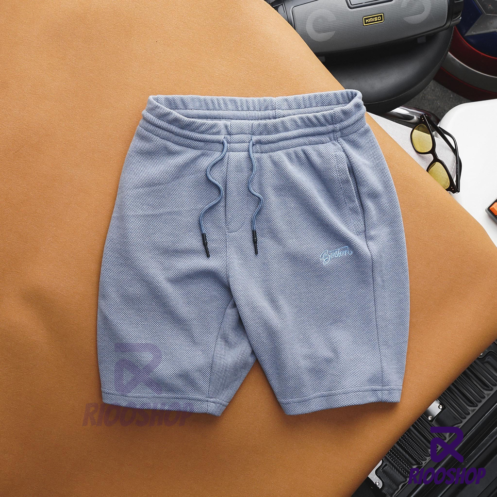 Quần thun nam trơn, quần short nam, quần đùi nam cao cấp màu đen, kem, xám, xanh RIOOSHOP RPS006