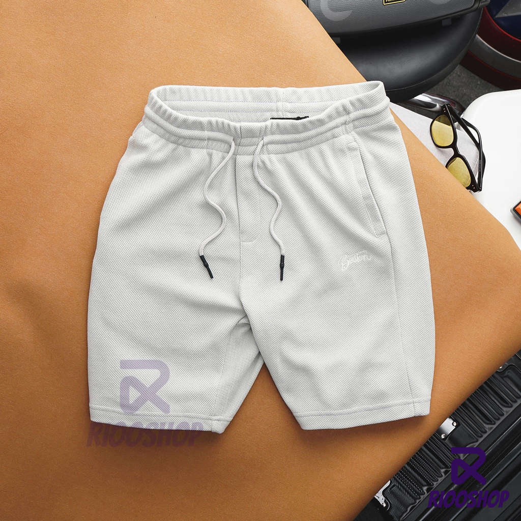 Quần thun nam trơn, quần short nam, quần đùi nam cao cấp màu đen, kem, xám, xanh RIOOSHOP RPS006