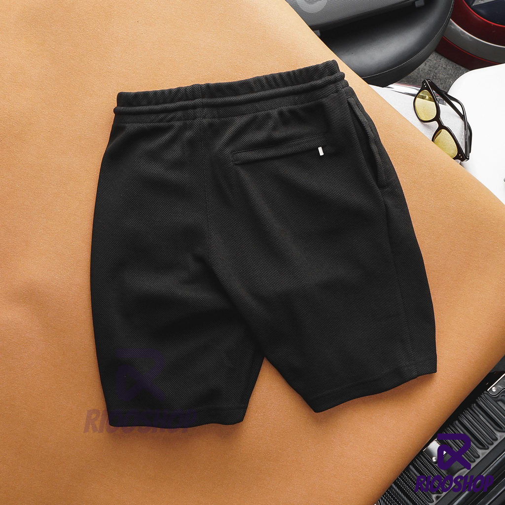 Quần thun nam trơn, quần short nam, quần đùi nam cao cấp màu đen, kem, xám, xanh RIOOSHOP RPS006