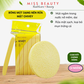 Bông mút bọt biển rửa mặt dạng nén CHIVEY Nhật Bản