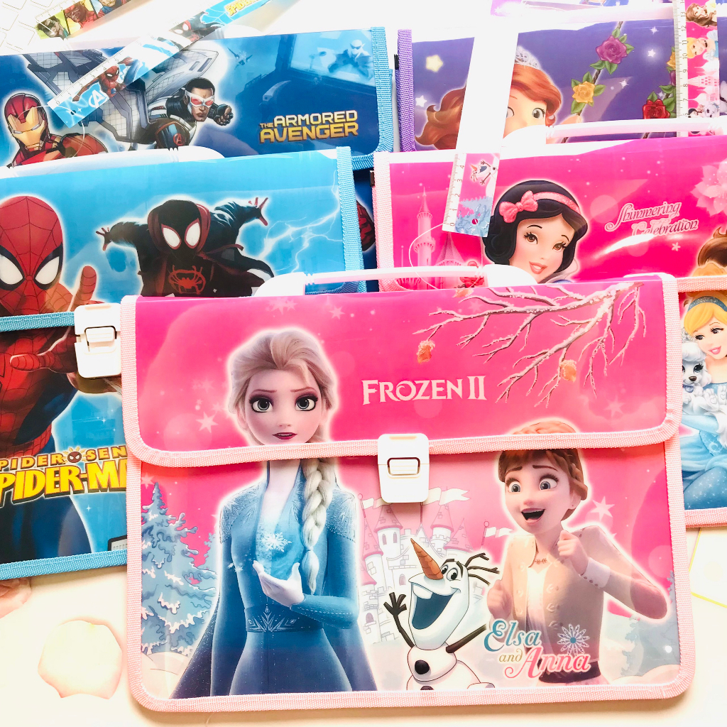 Cặp nhựa dành cho bé học thêm khoá cài 2 ngăn