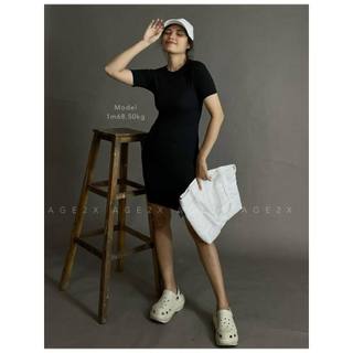 Đen Quyền Lực Siêu Khuyến Rũ Đón Hè Đầm body thun AGE2X hàng VNXK, chất bo hàn co giãn tốt dầy dặn, mêm mịn không nhăn