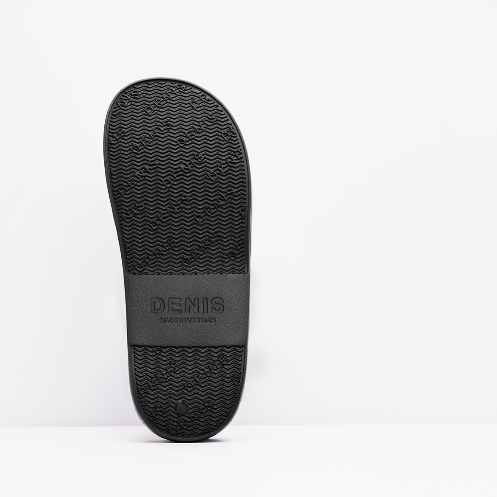 Dép quai ngang Denis SA01 Unisex Slipper Quai đen trơn họa tiết xám nam tính