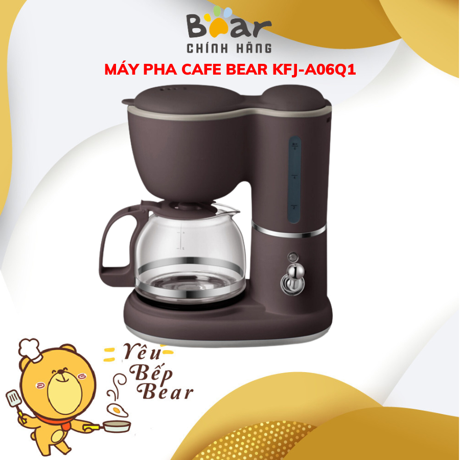 Máy pha cà phê mini Bear KFJ A06Q1/ A06K1/ A06N2, Dung tích 0.6L, Công suất 550W, Dành cho gia đình, văn phòng, BH 18 Th