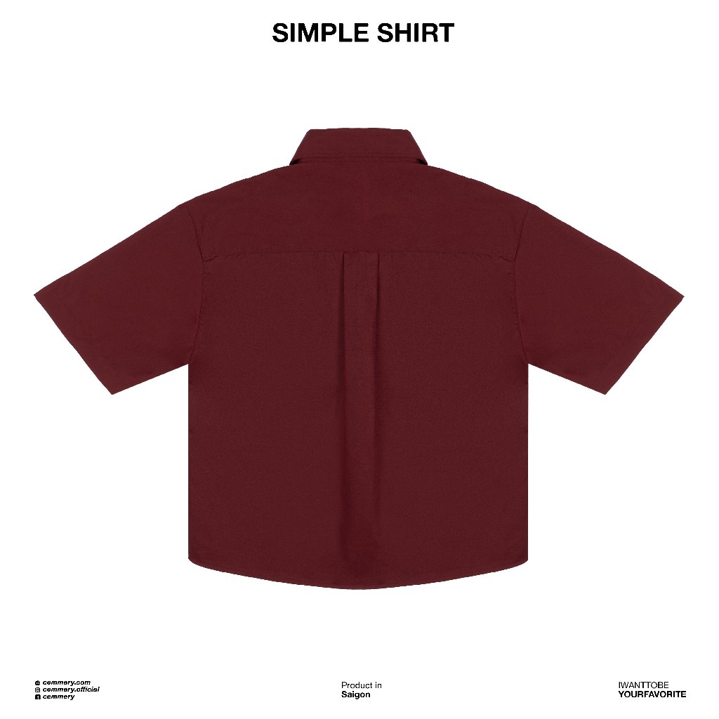 Áo Sơ Mi Tay Ngắn Simple Shirt Form Boxy Chính Hãng Cemmery Kaki cotton Unisex 4 Màu