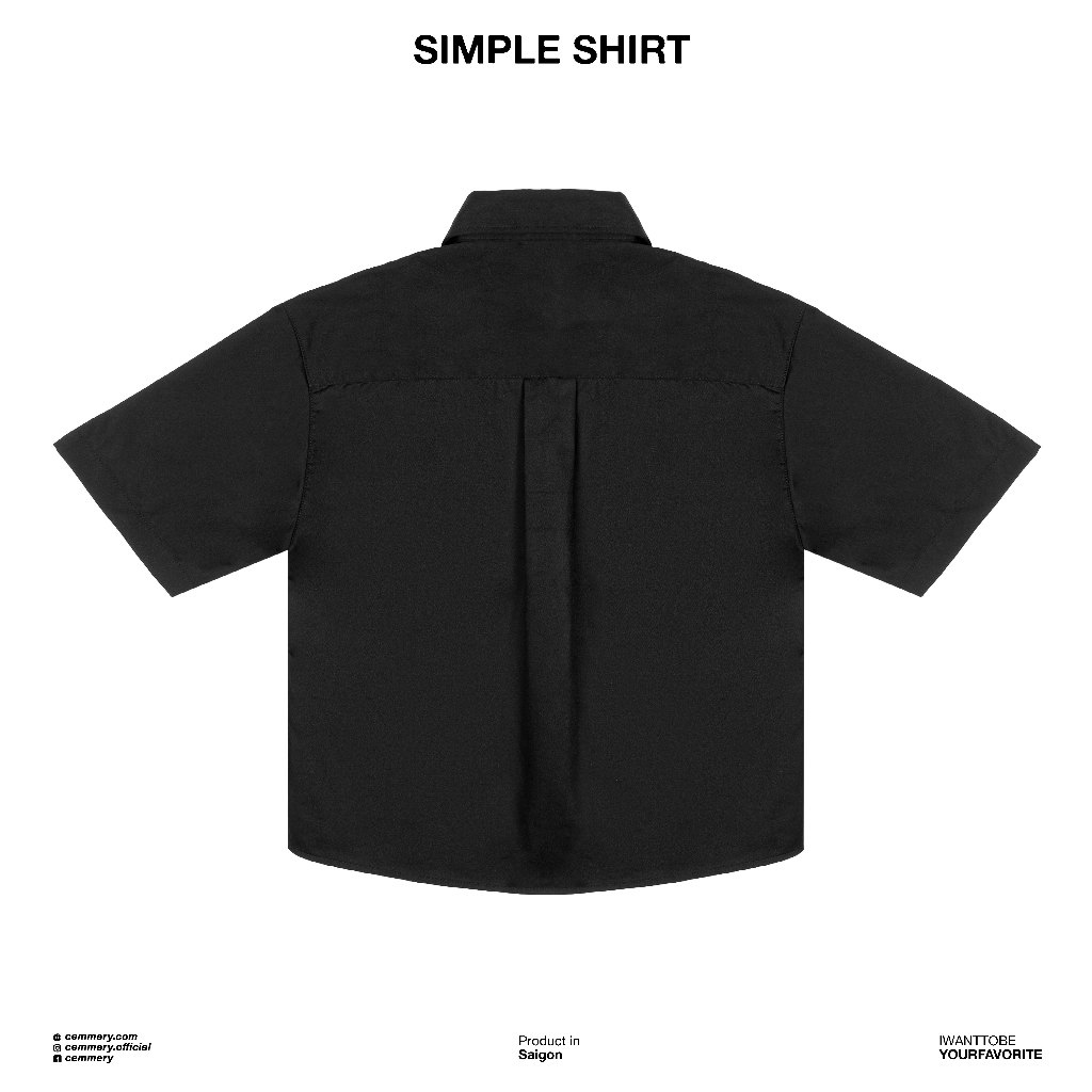 Áo Sơ Mi Tay Ngắn Simple Shirt Form Boxy Chính Hãng Cemmery Kaki cotton Unisex 4 Màu