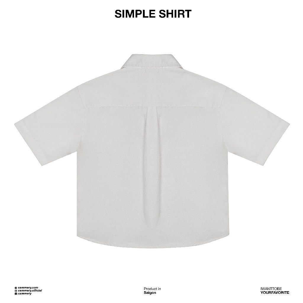 Áo Sơ Mi Tay Ngắn Simple Shirt Form Boxy Chính Hãng Cemmery Kaki cotton Unisex 4 Màu