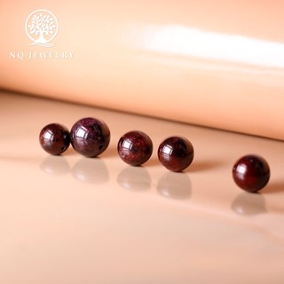 Hạt lẻ phong thủy xỏ vòng thủ công, handmade, DIY hồng lựu - Garnet