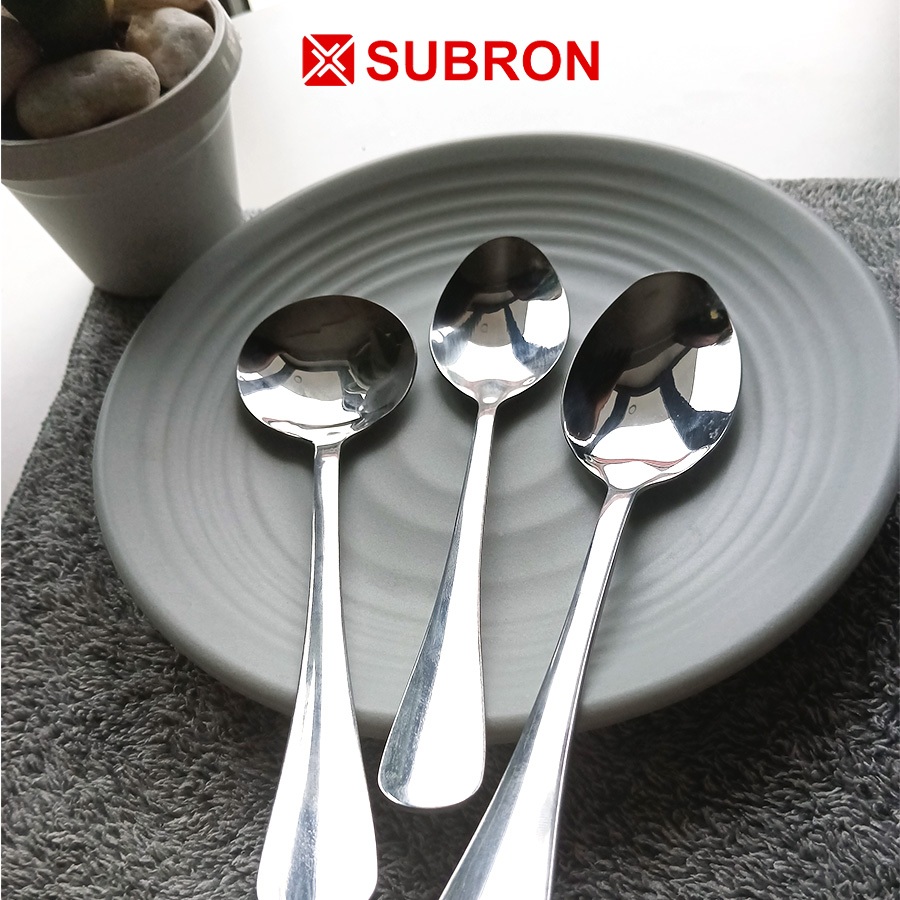 Muỗng thìa inox Subron, muỗng ăn cơm, ăn súp, được làm bằng chất liệu cao cấp, không gỉ, sang trọng