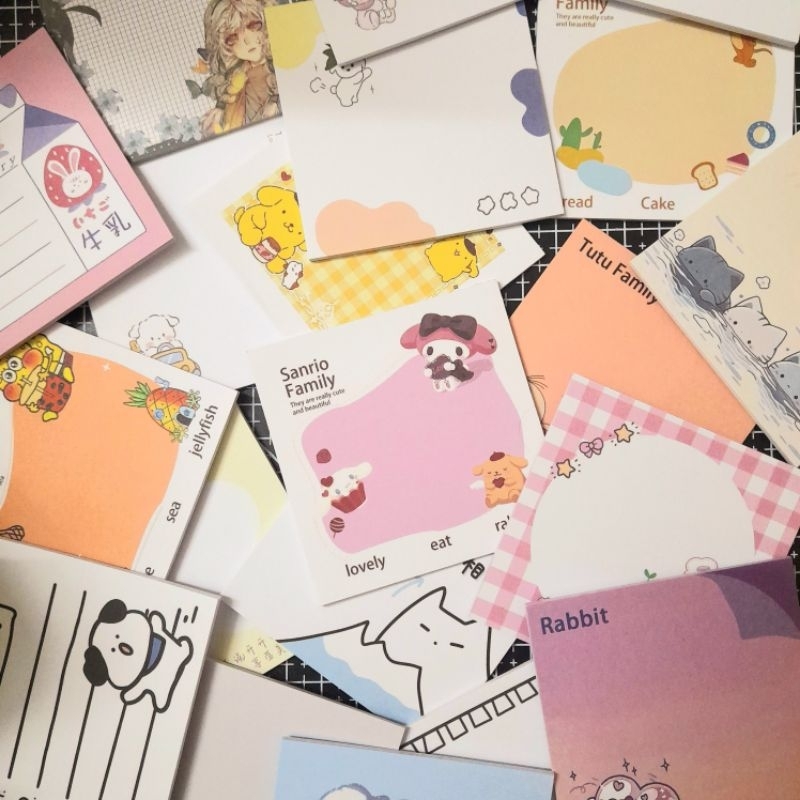 Set 50 tấm note mix nhiều mẫu 7.5x7.5 cm