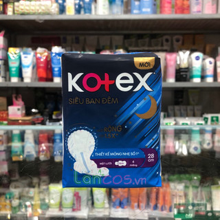 Băng vệ sinh Kotex siêu ban đêm 4 miếng 28cm có cánh
