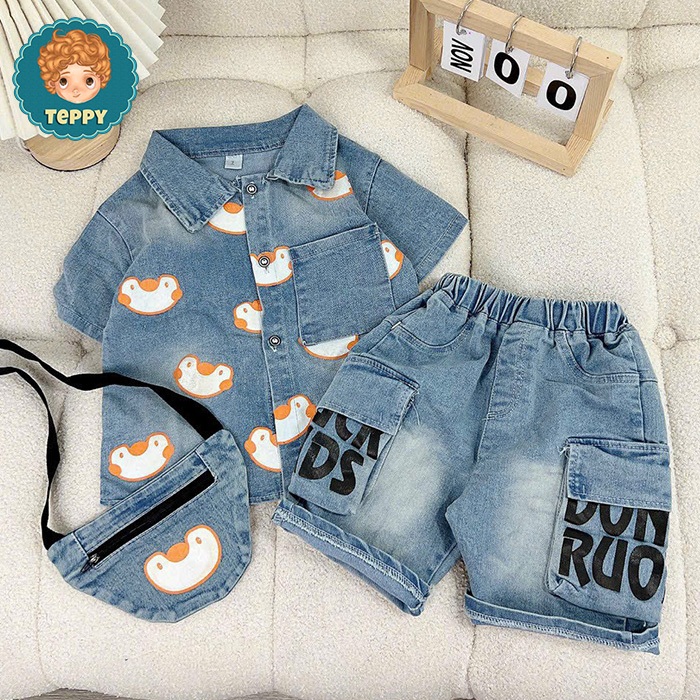 Set bộ jean khủng long cho bé