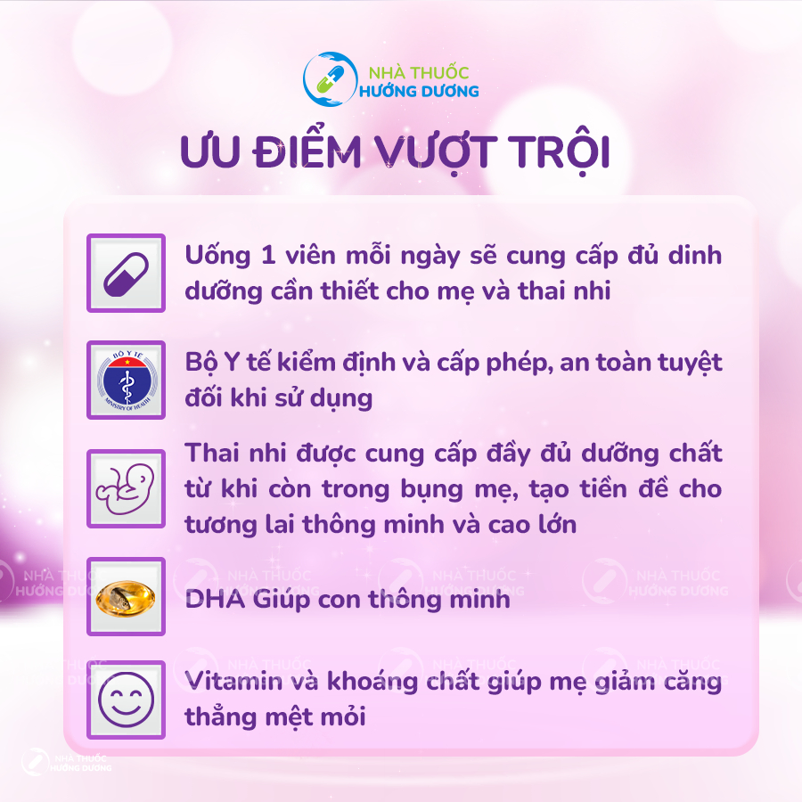 Viên uống cho bà bầu Babo Care bổ sung Vitamin DHA Sắt Canxi giúp tăng sức đề kháng cho cả mẹ và bé 30 viên/hộp