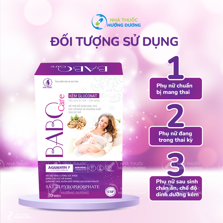 Viên uống cho bà bầu Babo Care bổ sung Vitamin DHA Sắt Canxi giúp tăng sức đề kháng cho cả mẹ và bé 30 viên/hộp