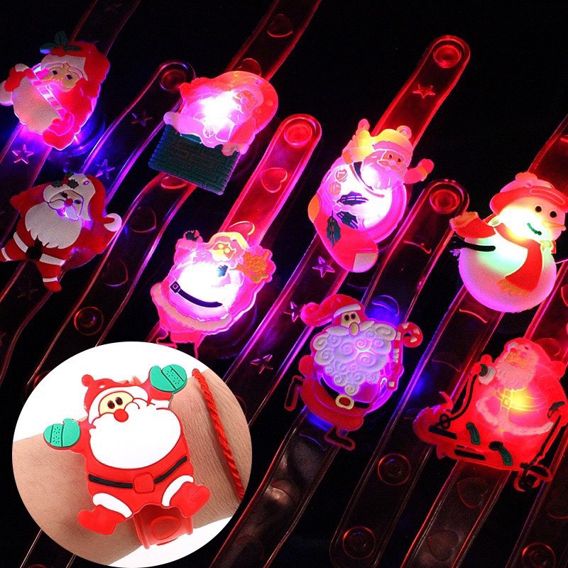 Vòng tay noel phát sáng, đồng hồ noel phát sáng quà tặng noel cho bé yêu.