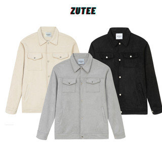 Áo khoác jacket da lộn ZUTEE - Áo khoác nam da lộn unisex form rộng