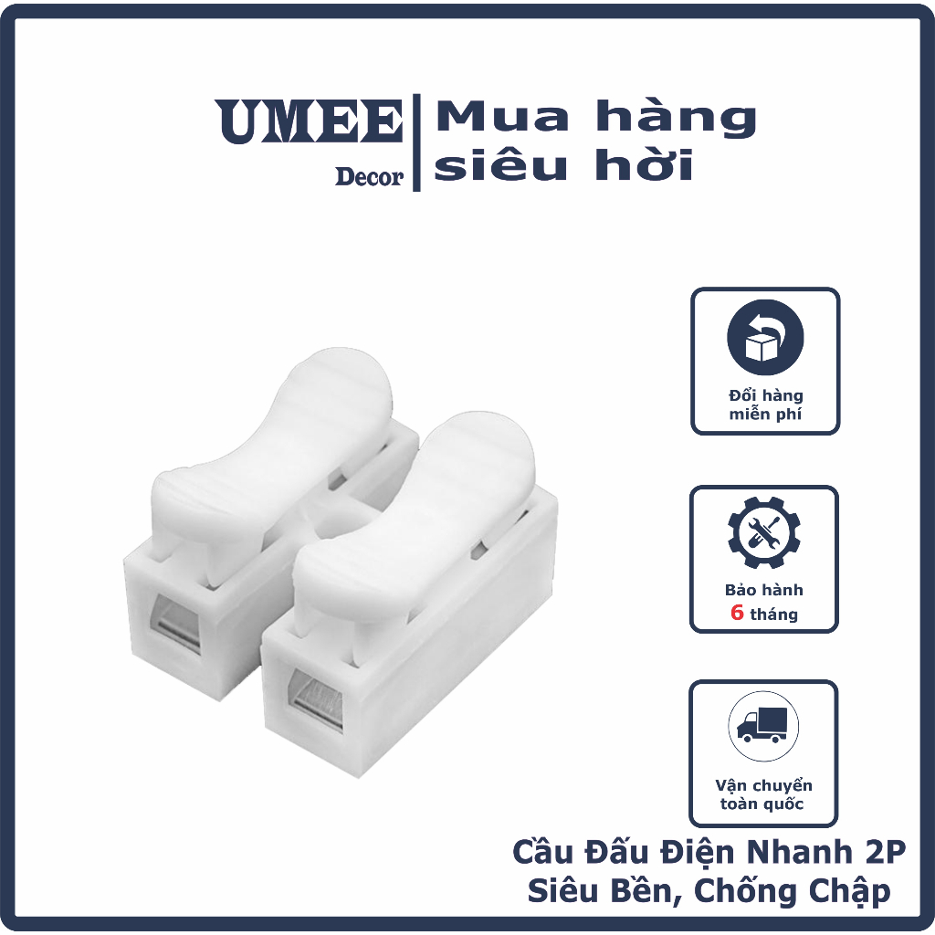 Cầu Nối Dây Điện 2P, Cầu Đấu Nhanh, Đấu Dây Điện, Đấu Nối Âm Trần Siêu Bền, Chống Chập