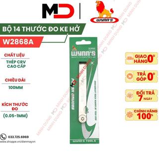 Thước căn lá đo khe hở bằng thép không gỉ 14 lá 100mm wynn’s 0.05-1mm siêu bền siêu đẹp w2868a