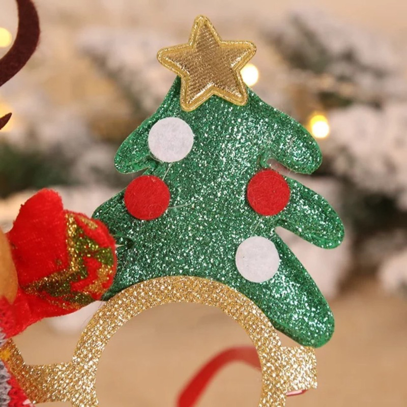 Gọng kính noel cho bé, kinh hình ông già noel / nai sừng tấm trang trí tiệc giáng sinh