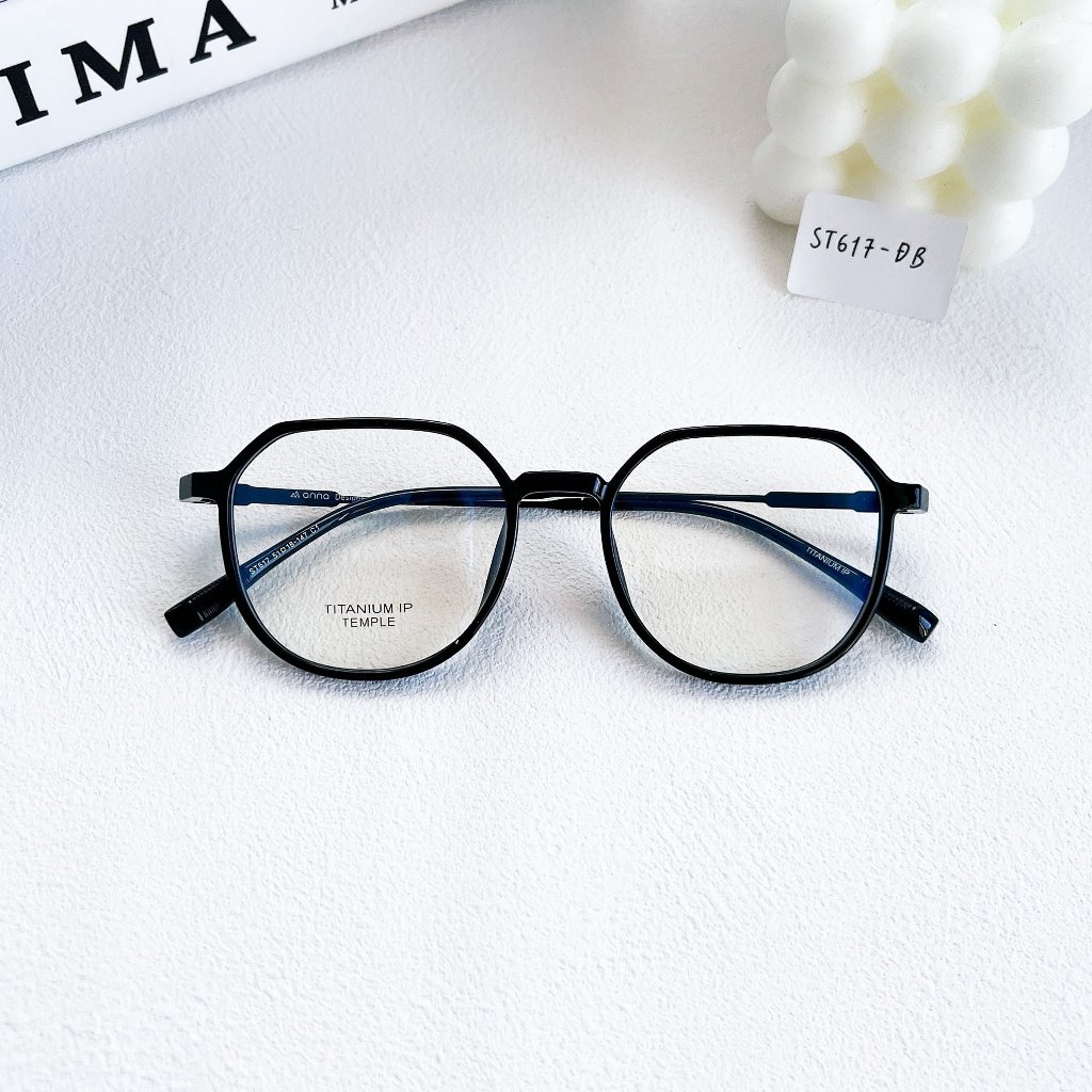 Gọng kính chính hãng ANNA thiết kế dáng tròn kết hợp kim loại và nhựa 550TNA010