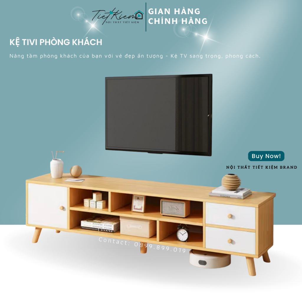 Tủ Tivi Nội Thất Tiết Kiệm phủ vân gỗ dùng làm kệ tivi phòng khách hạn chế trầy xước đã lắp sẵn TV8898979