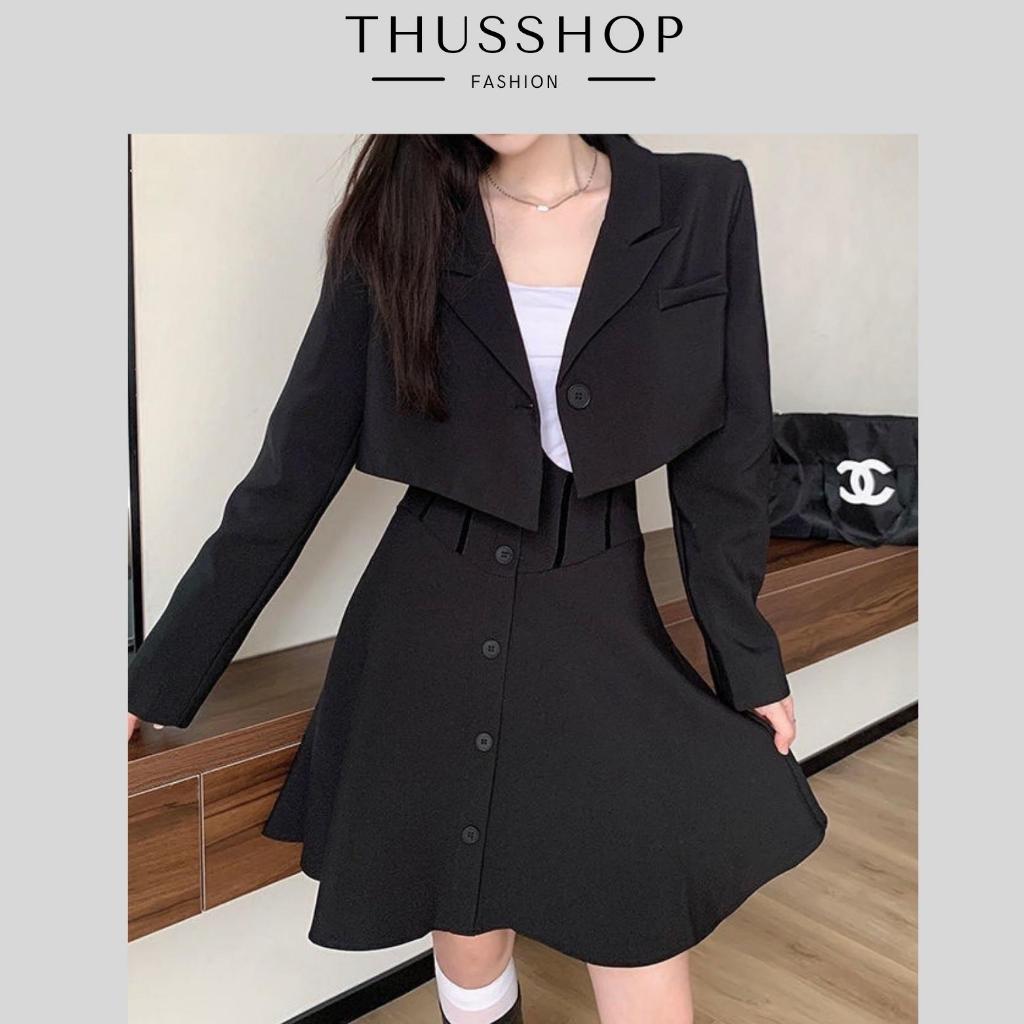 Chân Váy Nữ Xòe, Váy Ngắn Cạp Cao BIGSIZE Tôn Bụng Eo Thon Vải Mềm Dày Dặn THUS555