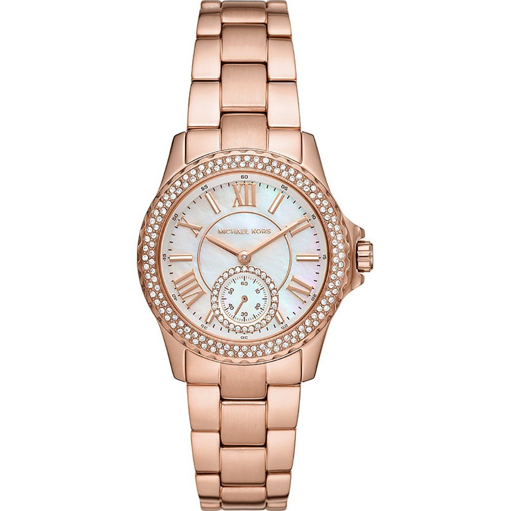 Đồng Hồ Nữ Michael Kors MK7364 Rose Gold Kim Nhỏ Chạy Giây Đính Đá 33mm