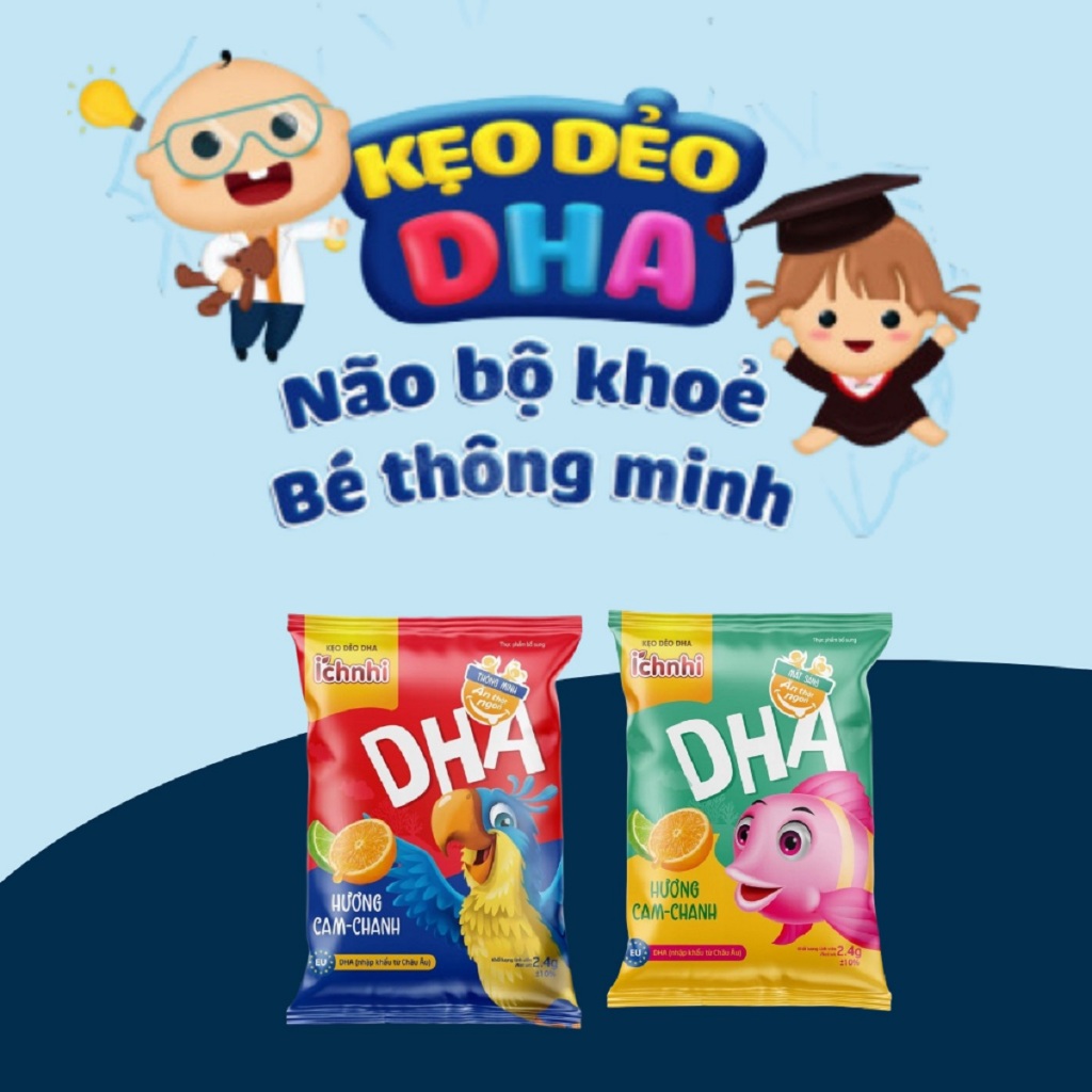 Kẹo dẻo DHA Ích Nhi  giúp tăng cường trí nhớ, phát triển não bộ và bé ăn ngon