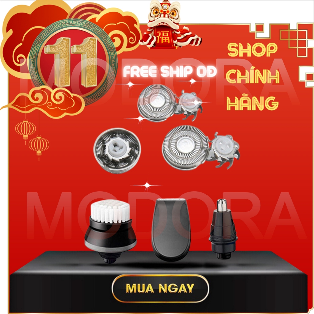 Bộ 3 lưỡi dao máy cạo râu 5D touch MODORA và các loại phụ kiện máy thay thế