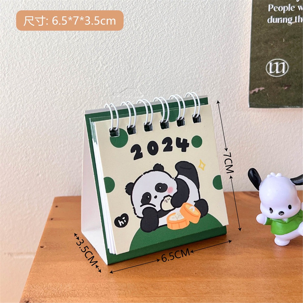 Lịch mini calendar để bàn 2024 hoạt tiết dễ thương