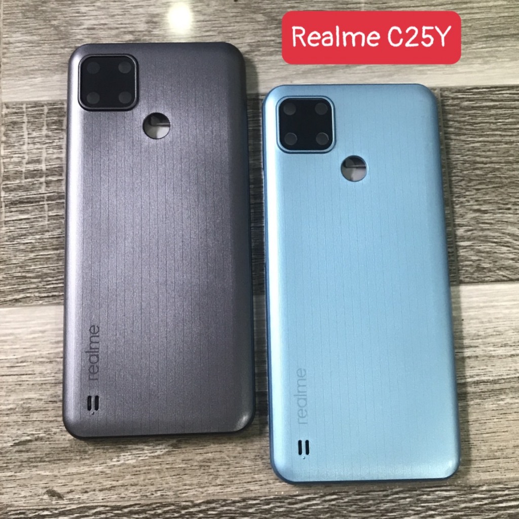 Bộ vỏ zin Realme C25Y (bộ gồm lưng, sườn, phím, kính camera)