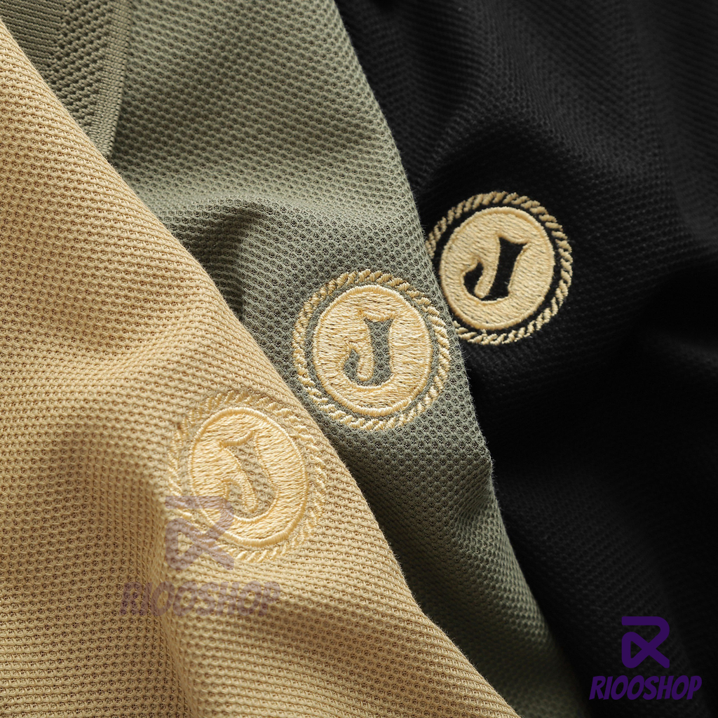 Áo thun nam polo trơn, áo thun nam có cổ basic vnxk có size lớn, màu đen, xanh rêu, vàng RIOOSHOP RSP012