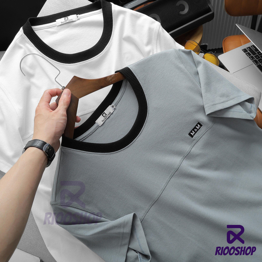 Áo thun nam cổ tròn đẹp, áo phông nam ngắn tay vnxk màu trắng, xám cao cấp RIOOSHOP RTX017 có size lớn, big size
