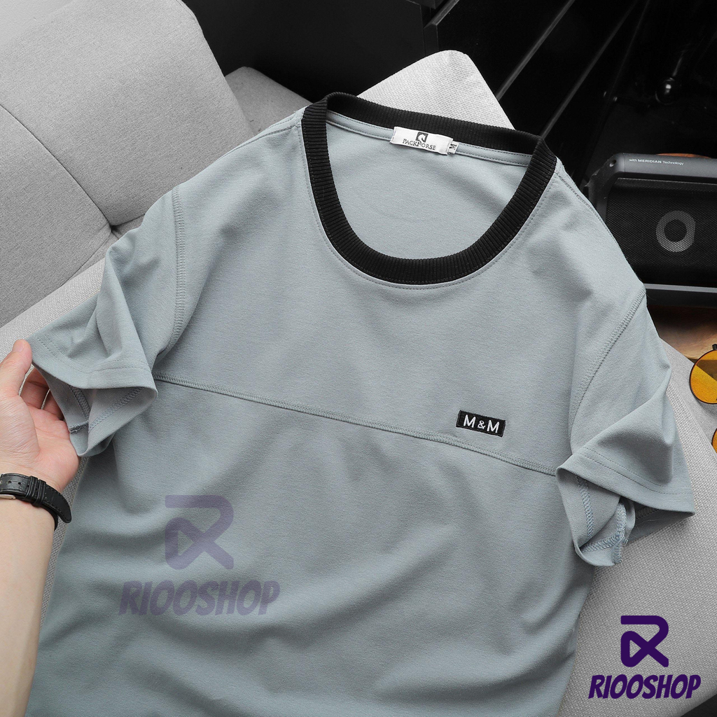 Áo thun nam cổ tròn đẹp, áo phông nam ngắn tay vnxk màu trắng, xám cao cấp RIOOSHOP RTX017 có size lớn, big size