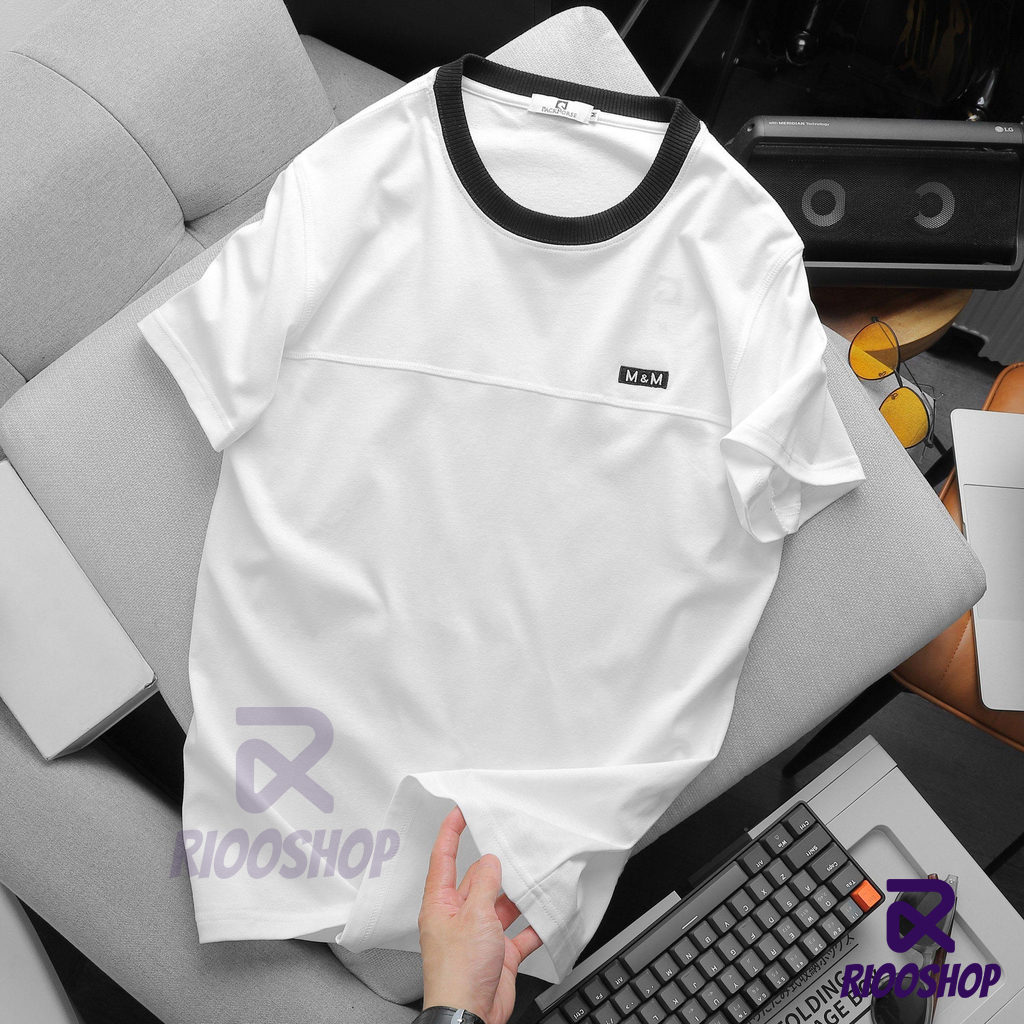 Áo thun nam cổ tròn đẹp, áo phông nam ngắn tay vnxk màu trắng, xám cao cấp RIOOSHOP RTX017 có size lớn, big size