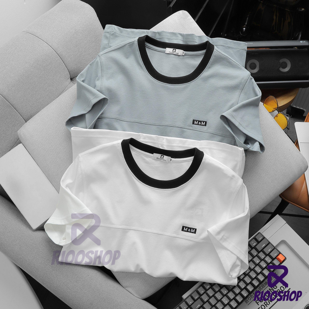 Áo thun nam cổ tròn đẹp, áo phông nam ngắn tay vnxk màu trắng, xám cao cấp RIOOSHOP RTX017 có size lớn, big size